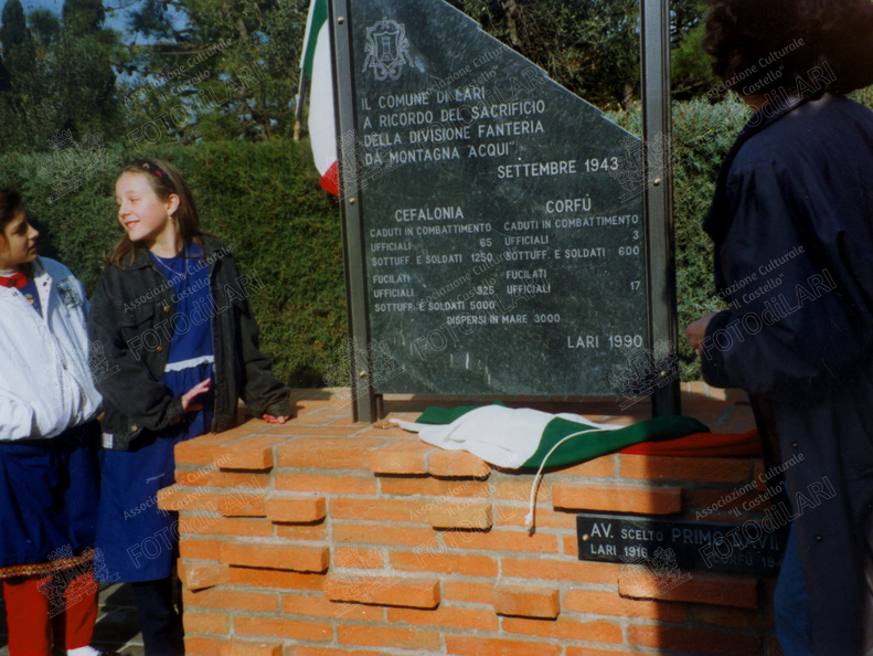 Inaugurazione del monumento ai caduti della divisione Acqui